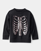 Kid Metallic Skeleton Long-Sleeve Graphic Tee - Black, image 1 of 3 slides