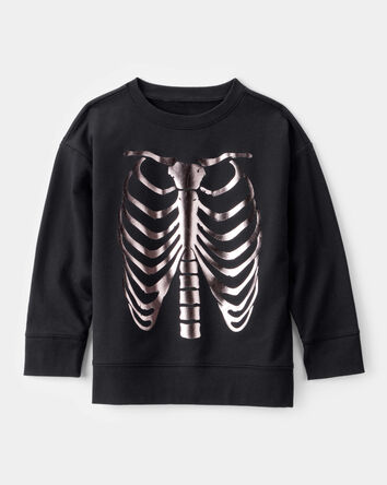 Kid Metallic Skeleton Long-Sleeve Graphic Tee - Black, 