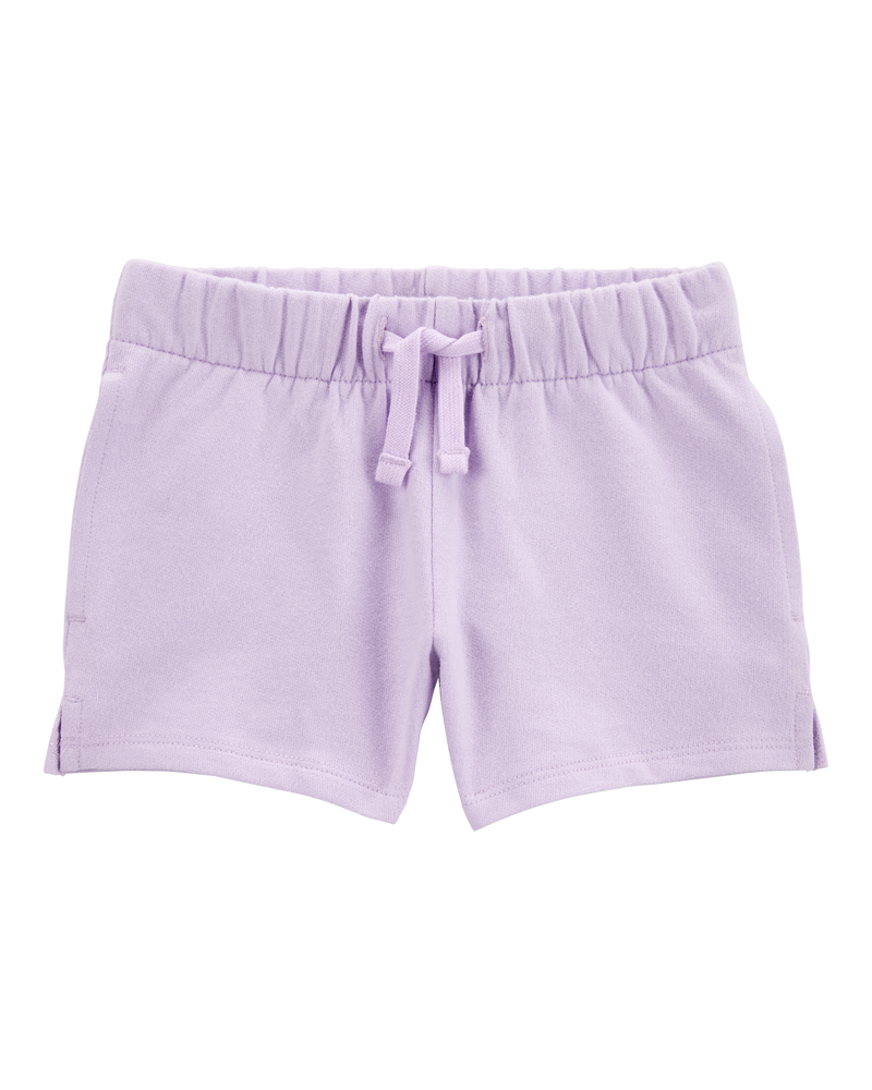 Toddler Girl Pull-On French Terry Shorts - Purple, image 1 of 6 slides