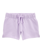 Toddler Girl Pull-On French Terry Shorts - Purple, image 1 of 6 slides