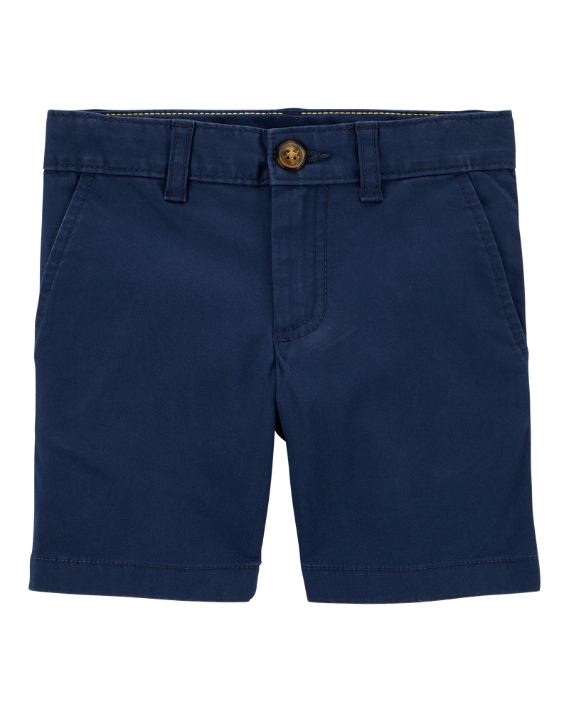 Toddler Blue Flat-Front Shorts, image 1 of 3 slides