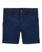 Toddler Blue Flat-Front Shorts, image 1 of 3 slides