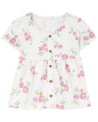 Baby Floral Print Button-Front Top, image 1 of 3 slides