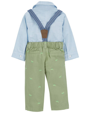 Baby 2-Piece Button-Front Bodysuit and Suspenders Pants Set, 