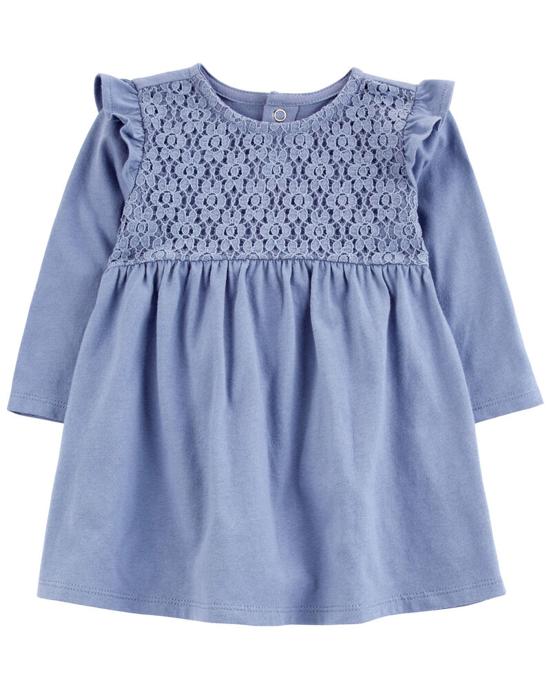 Baby Eyelet Chambray Dress, image 1 of 5 slides