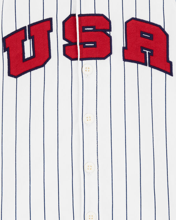 Toddler USA Striped Baseball Tee