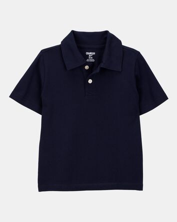 Toddler Boy Pique Uniform Polo Shirt - Navy, 