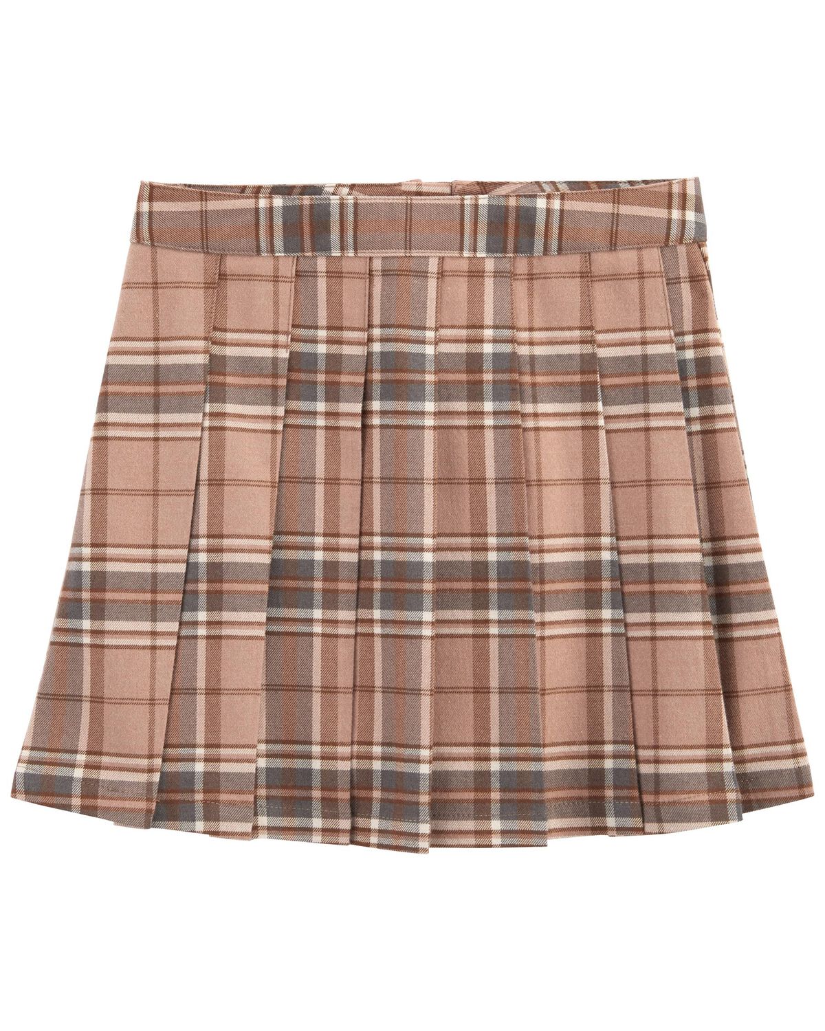 Brown Kid Plaid Rayon Skirt