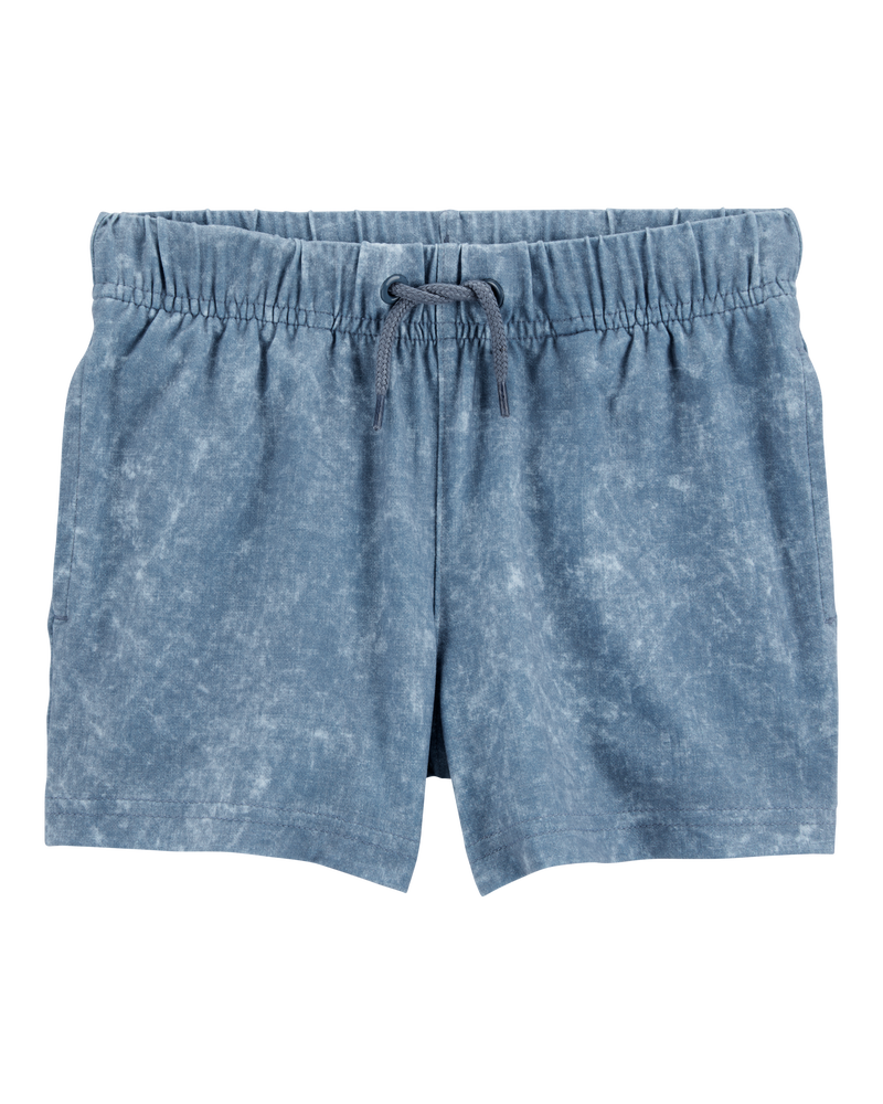 Toddler Solid Pull-On Knit Shorts - Blue, image 1 of 6 slides