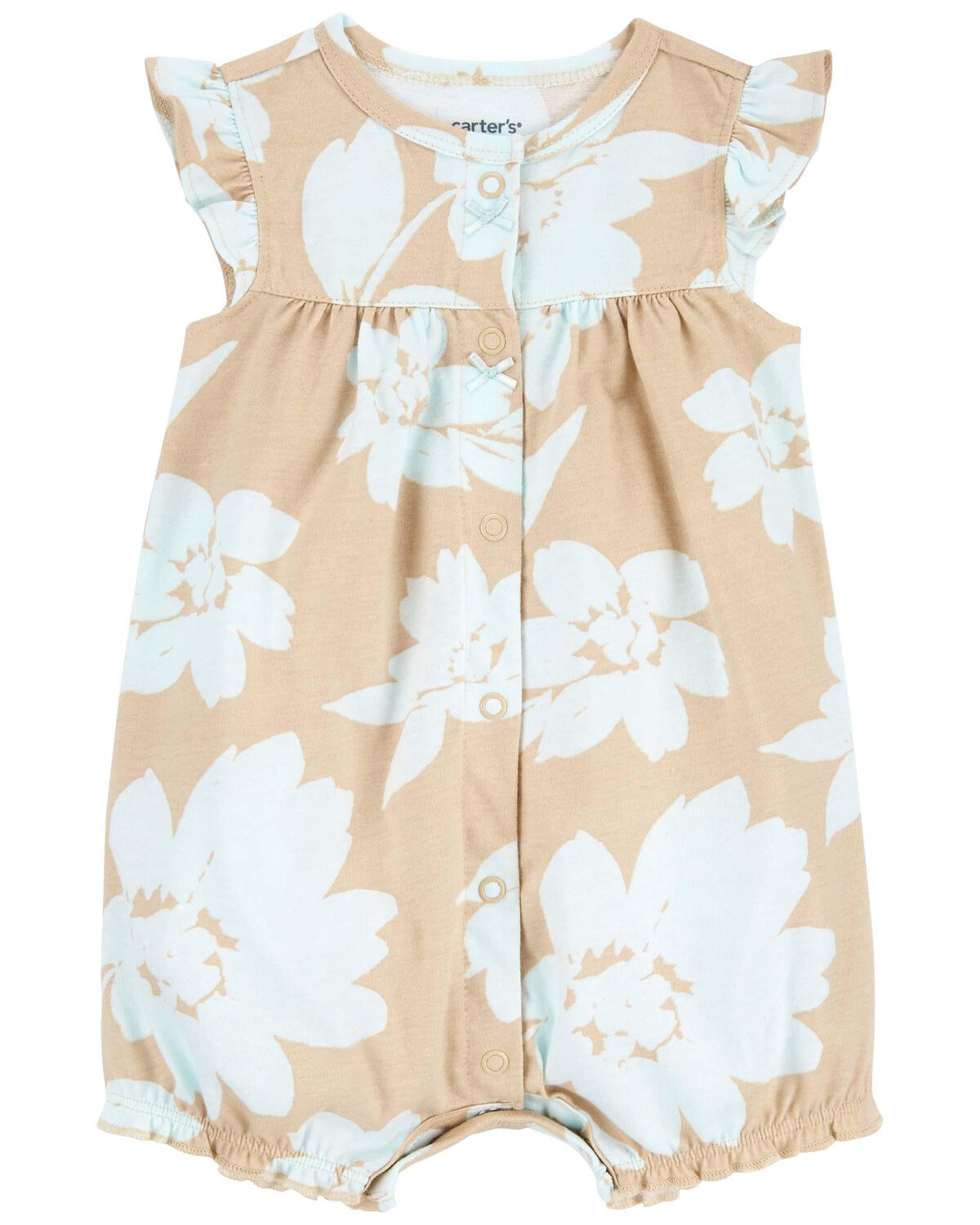 Brown Baby Floral Snap-Up Romper | carters.com