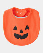 Baby Halloween Jack-O-Lantern Pumpkin Bib - Orange, image 1 of 3 slides