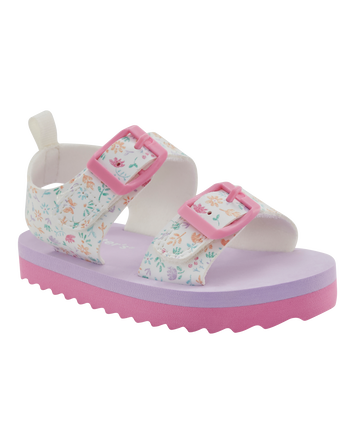 Toddler Casual Floral Sandals - Pink/White, 