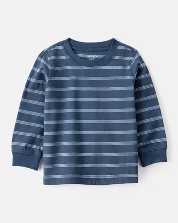 Baby Boy Striped Long-Sleeve Tee - Navy, 