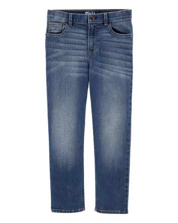Kid Medium Blue Wash Straight-Leg Jeans, 