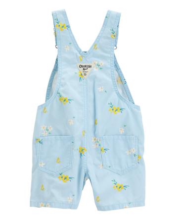 Baby Girl Floral Shortall - Blue, 