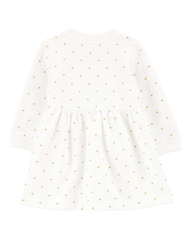 Baby Polka Dot Fleece Dress, image 2 of 5 slides