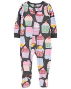 Baby 1-Piece Cupcake Fleece Footie Pajamas, image 1 of 4 slides
