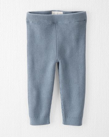 Baby Organic Cotton Ribbed Sweater Knit Leggings, 