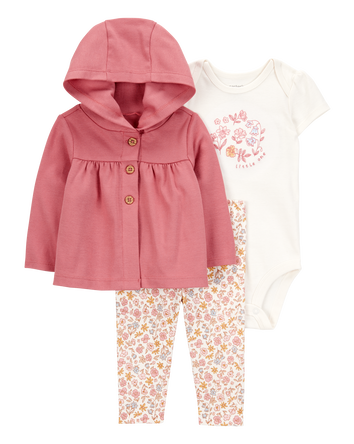 Baby 3-Piece Little Cardigan Set - Pink, 