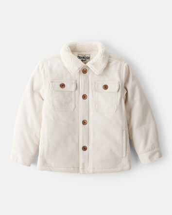 Toddler Girl Corduroy Long-Sleeve Fashion Jacket - White, 