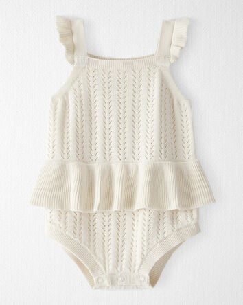 Baby Girl Organic Cotton Pointelle Romper, 