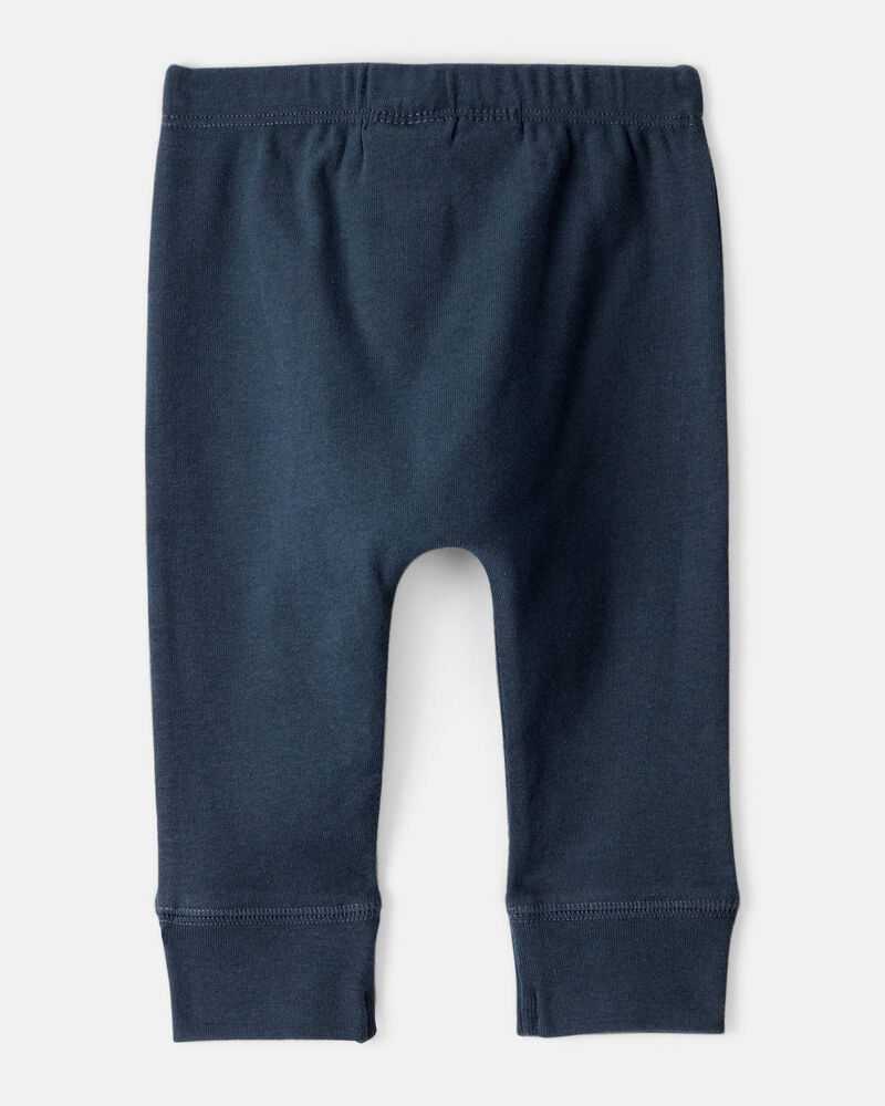 Baby Boy 2-Pack 100% Cotton Pull-On Pants - Green/Navy, image 2 of 5 slides