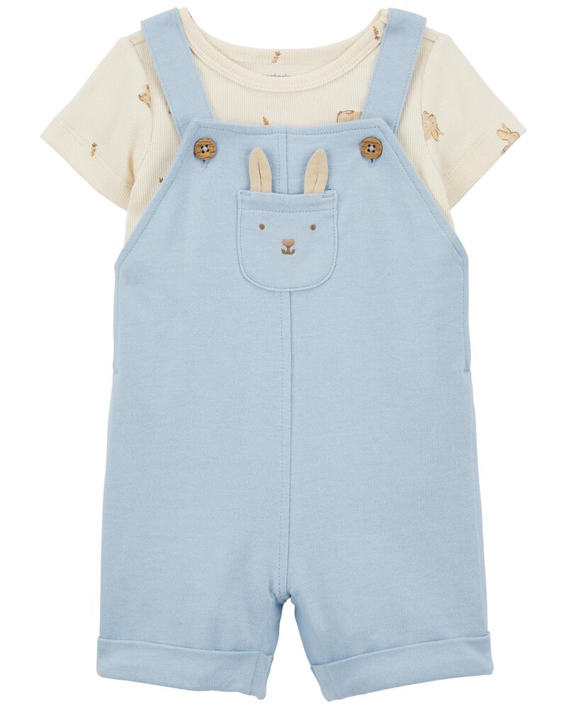Baby 2-Piece Tee & Bunny Shortall Set, image 1 of 6 slides