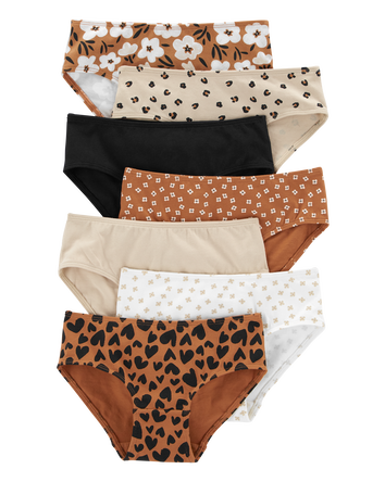 Kid 7-Pack Stretch Cotton Hipster Underwear, 