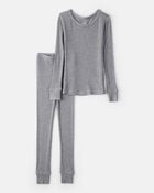 Boys PurelySoft Long-Sleeve 2-Piece Pajamas - Grey, image 1 of 4 slides