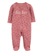 Baby Little Sister 2-Way Zip Cotton Sleep & Play Pajamas, image 1 of 7 slides
