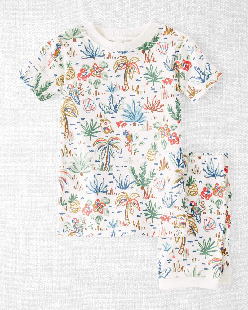 Baby Organic Cotton Pajamas Set in Tropical Paradise Print, image 1 of 4 slides