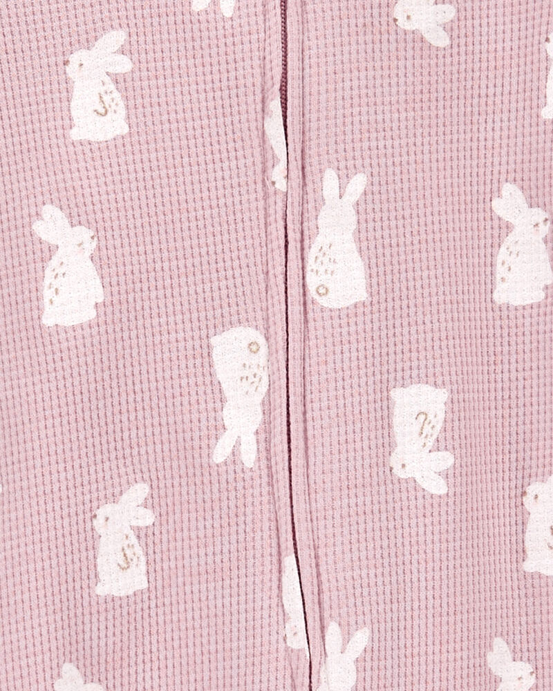 Baby Bunny 2-Way Zip Thermal Sleep & Play Pajamas, image 2 of 3 slides