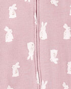 Baby Bunny 2-Way Zip Thermal Sleep & Play Pajamas, image 2 of 3 slides