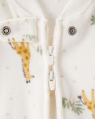 Baby Giraffe Print Long-Sleeve Wearable Blanket - White, image 2 of 4 slides