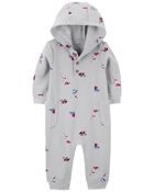 Baby Boat Print Thermal Jumpsuit - Grey, image 1 of 3 slides