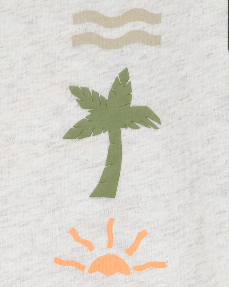 Baby Tropical Cotton Blend Short-Sleeve Tee - Gray, image 3 of 4 slides