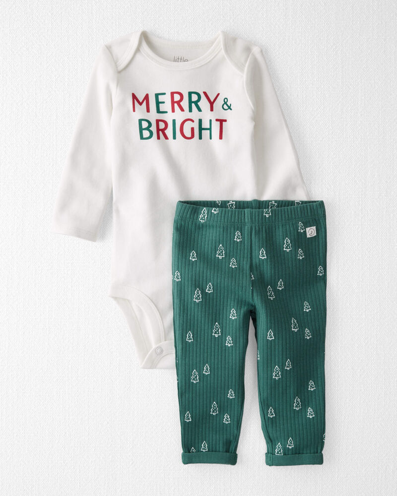 Baby Organic Cotton 2-Piece Merry and Bright Set, image 1 of 5 slides