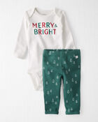 Baby Organic Cotton 2-Piece Merry and Bright Set, image 1 of 5 slides