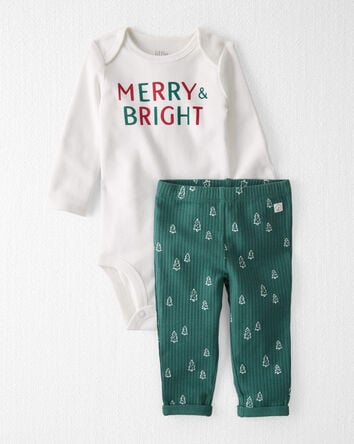 Baby Organic Cotton 2-Piece Merry and Bright Set, 