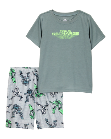 Boys Gaming Print Loose Fit 2-Piece Pajamas , 