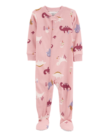 Toddler 1-Piece Dinosaur 100% Snug Fit Cotton Footie Pajamas, 