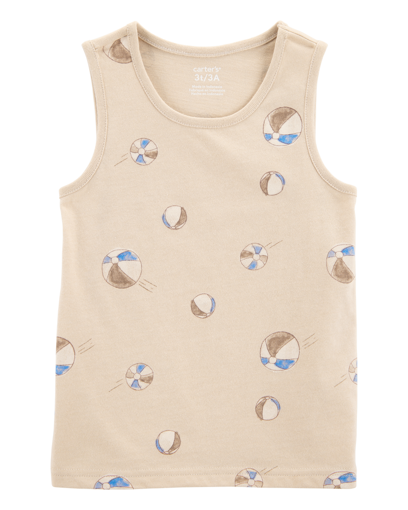 Baby Beach Ball Graphic Tank - Tan, image 1 of 3 slides