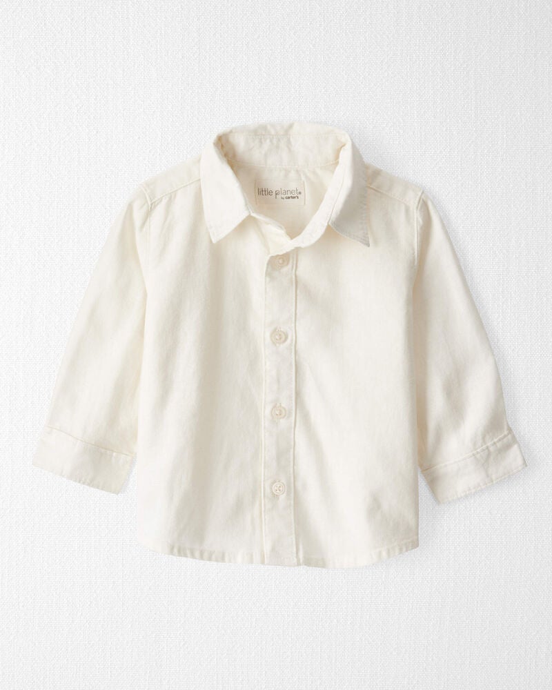 Baby Linen Button-Front Shirt, image 1 of 3 slides