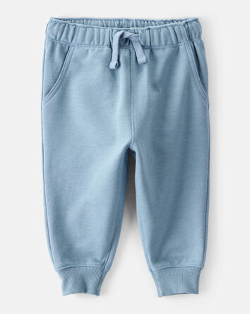 Baby Boy Solid Fleece Cotton Jogger - Blue, 