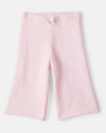 Baby Girl Wide-Leg Sweater Knit Pants - Pink, 
