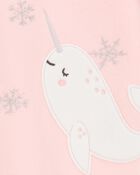 Toddler 1-Piece Narwhal Fleece Footie Pajamas, image 2 of 4 slides