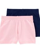 Pink/Navy - Toddler 2-Pack Tumbling Shorts