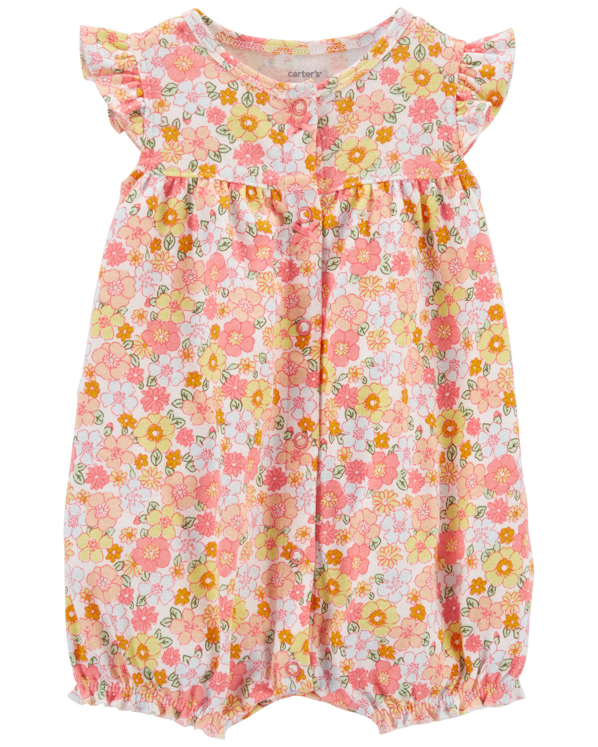 Pink Baby Floral SnapUp Romper