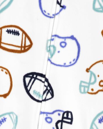 Toddler 1-Piece Football Fleece Footie Pajamas, 