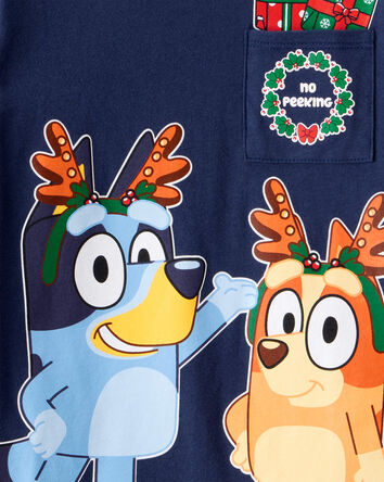 Toddler Christmas Bluey™ Long-Sleeve Graphic Tee - Navy, 